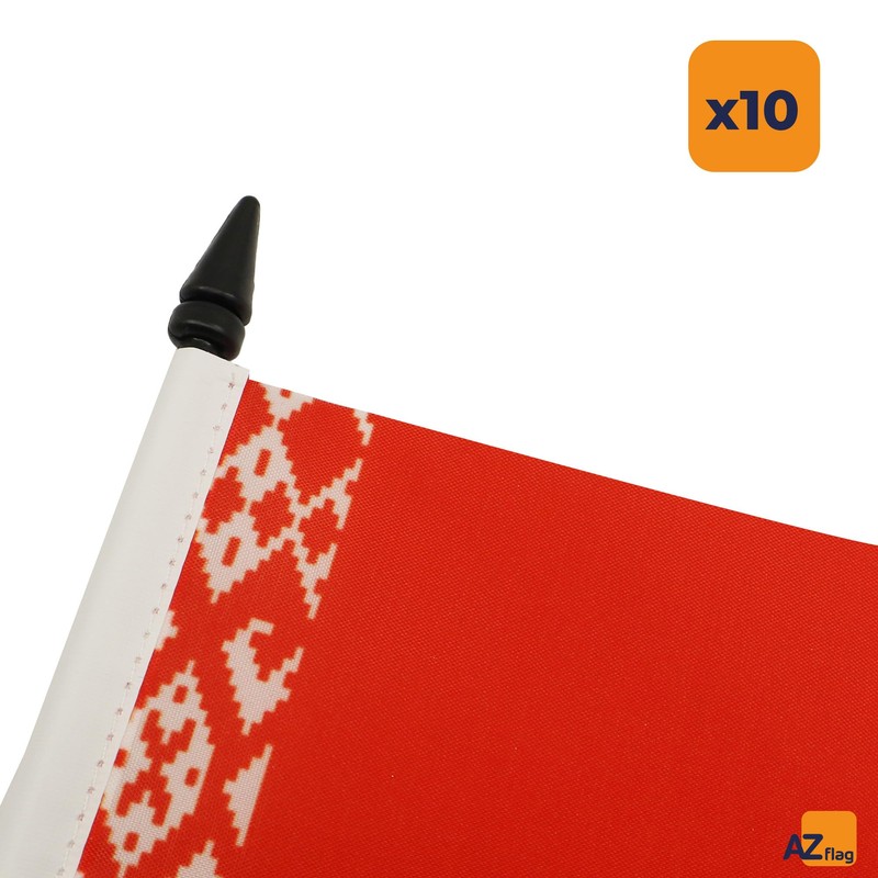 AZ FLAG - Set of 10 Belarus Table Flag 4''