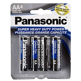 Panasonic 5741 8PC AA Batteries Super Heavy Duty Power Carbon Zinc Double A Battery 1.5V, Black (Pack of 8)