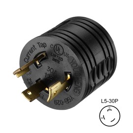 Miady RV Generator Adapter, 3-Prong 30A Male to 30A Female RV Power Plug for Camper Motorhome Trailer/UL listed