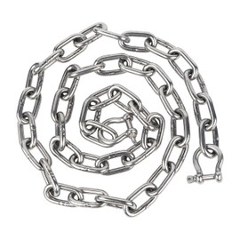 Boat Anchor Chain, Itayak 316 Stainless Steel Marine Grade Anchor Lead Chain-5/16 Inch x 5 Feet with Dual 5/16 Inch Lock Ring Shackles for Boats, Works with Different Anchors
