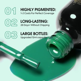 VENALISA Green Gel Nail Polish 1 Pcs 12ml Leaves Green Color Gel Polish Soak Off UV Salon Manicure DIY at Home Nail Art For Girls Women