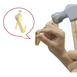 TOOMYAUTO 120pcs Picture Hanging Kit, 10lb, 20lb, 30lb, 50lb and 100lb Picture Hangers, Metal Picture Hanging Hooks Set with Nails, on Drywall, Wooden Wall Photo Frame, Mirror, Canvas, Wall Art (Gold)