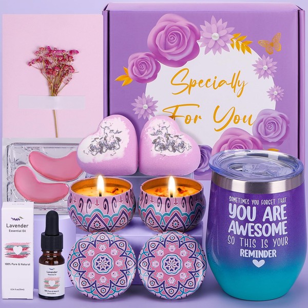 Birthday Pamper Gifts for Women, Unique Self Care package for Her Pamper Hampers Kit for Women, Relaxation Spa Gifts Set Wellbeing Get Well Soon Gift Ideas for Women Best Friend, Mum, Sister, Wife