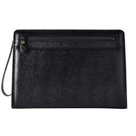 Synsolo Men's Genuine Leather Second Bag, Made in Japan, Formal Bag, Black, For Ceremonial Occasions, A5 file (wr-1012)