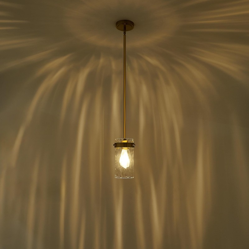 Vaziden 4.72" Hammered Glass Pendant Lighting for Kitchen Island 1