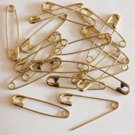Gold Safety Pins Made in USA 2" (Size 3) Pack of 100 Y