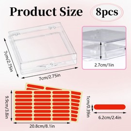 Koceci 8 Pack Press On Nail Organizer, Nail Packaging for Press Ons, Clear Plastic Fake Nail Holder Organizer Acrylic Nail Display Storage Box for Nail Business Art Salon (Transparent)