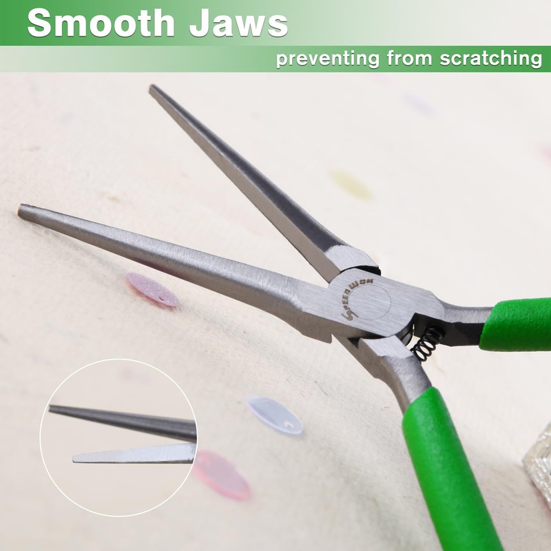 SPEEDWOX Needle Nose Pliers for Jewelry Making Smooth Jaws Long