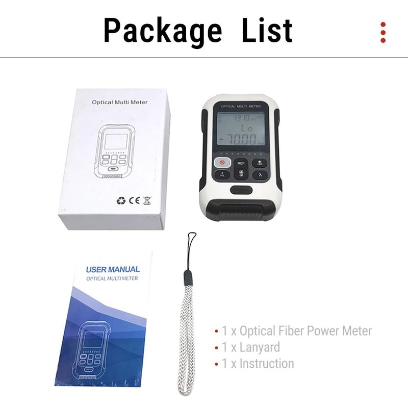 Fibreglass Power Meter, White Multifunctional Fibre Optic Tester with High