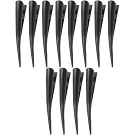 12 Piezas Pinza Cabello sin Costuras de Metal Negra, Tipo Pato División y Peinado, Alta Elasticidad del Resorte, para Maquillaje y Coloración