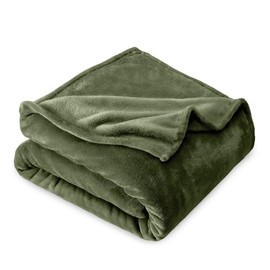 1 Piece Lightweight Micro Plush Flannel Fleece Throw Blanket Ultra Soft Velvety Feel | All Seasons Cypress Green Color Plush Cozy Anti-Pilling Wrinkle & Stain Resistant Fall Throw Blanket
