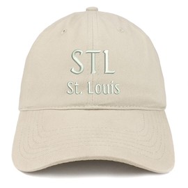 Trendy Apparel Shop STL St. Louis Low Profile Soft Cotton Baseball Cap - Stone
