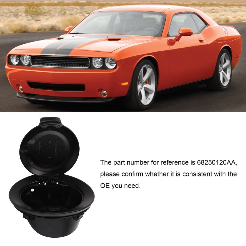 Fuel Filler Cap Matte Black 68250120AA Gas Door Cap Replacement