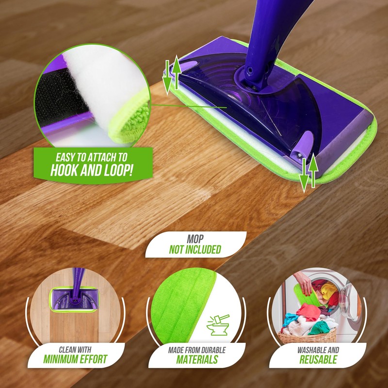 Reusable Microfibre Mop Pads Refills Compatible with Flash Power Mop,