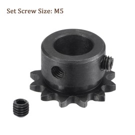 Kozelo 2 Sets Roller Sprocket B Type - [12 Tooth x 12mm ID] Carbon Steel 25 Roller Chain Sprocket with 2pcs Screw for Milling Drilling Machines ISO 04C Use | 1/4 Inch Pitch, #25 Chain