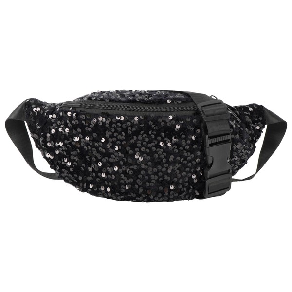 Women Sparkly Sequin Fanny Packs Glitter Waist Bag with Adjustable