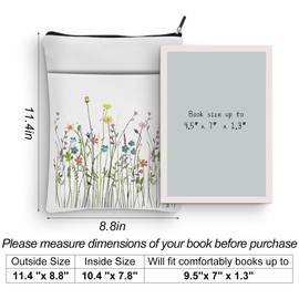 Wildflower Aesthetic Book Sleeve Botanical Flower Book Cover Book Lovers Gifts Book Club Gifts Bookish Gifts Book Protector Book Gifts for Women Readers Friends Bestie Graduation Birthday Gifts