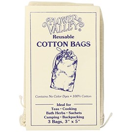 Flower Valley Reusable Cotton Bags, 3 Count