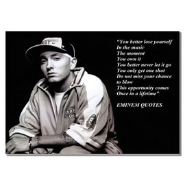 Eminem A3 Unframed American Rapper Music Star Poster Inspirational Quote Photo Picture