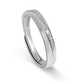 Meissa Verschlungene Paarringe für Damen und Herren 925 Sterling Silber Eheringe Größe verstellbar Jahrestag Ring Set Versprechen Ring (3,4 mm Breite)