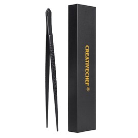 Cooking Tweezers, 1 Piece Chef's Tweezers Tongs, Chef's Plating Tool, 10 inch Food tweezers, Universal for all kinds of cooking, steak, plating, pasta and many other scenarios (1pc Set)