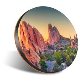 1 x Round Jumbo Size Coaster 12cm Garden of the Gods Colorado Springs USA Cork Backed MDF Glossy Tea Coffee Accessory #50997