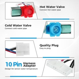 W11210459 Washer Water Inlet Valve Replacement for Whirlpool, Maytag, Kenmore, Amana, Crosley, Inglis, Roper, Replaces W10701459 W10838319 W10869799 W11025984 W11038711 W11210459VP