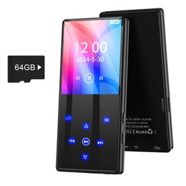 Gueray 128GB MP3 Player with Bluetooth 5.0 Portable MP3 Player Digital Music Player with HiFi Sound Built-in FM Radio Speaker Support Voice Recorder TF Card