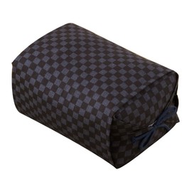 EMOOR Buckwheat Height Adjustable Pillow Size 25 x 18 x 8-13 cm Made in Japan (Ichimatsu Black) (japan import)