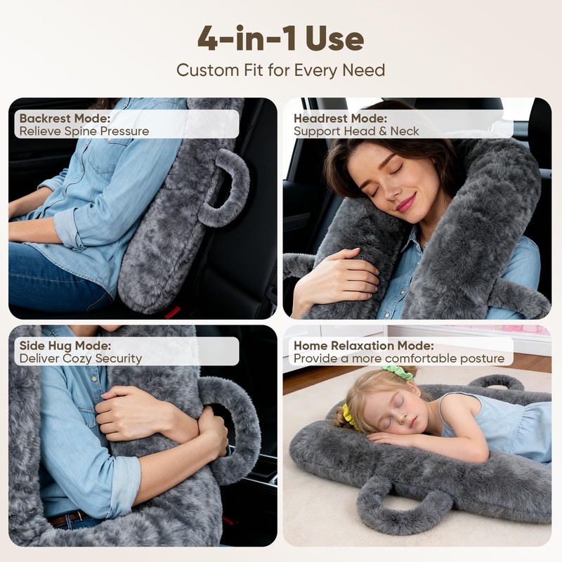 Plzpik Car Pillow for Kids, Removable, Washable Pillowcases and Pillow