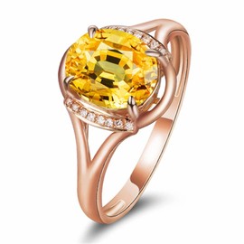 925 Silver 2 carat topaz ring Cocktail Rings Oval Cut 18K gold plated colored gemstone ring Cubic Zirconia Anniversary Promise Ring CZ Diamond Eternity Engagement Wedding Band Ring for Women, 6, Stone Gold