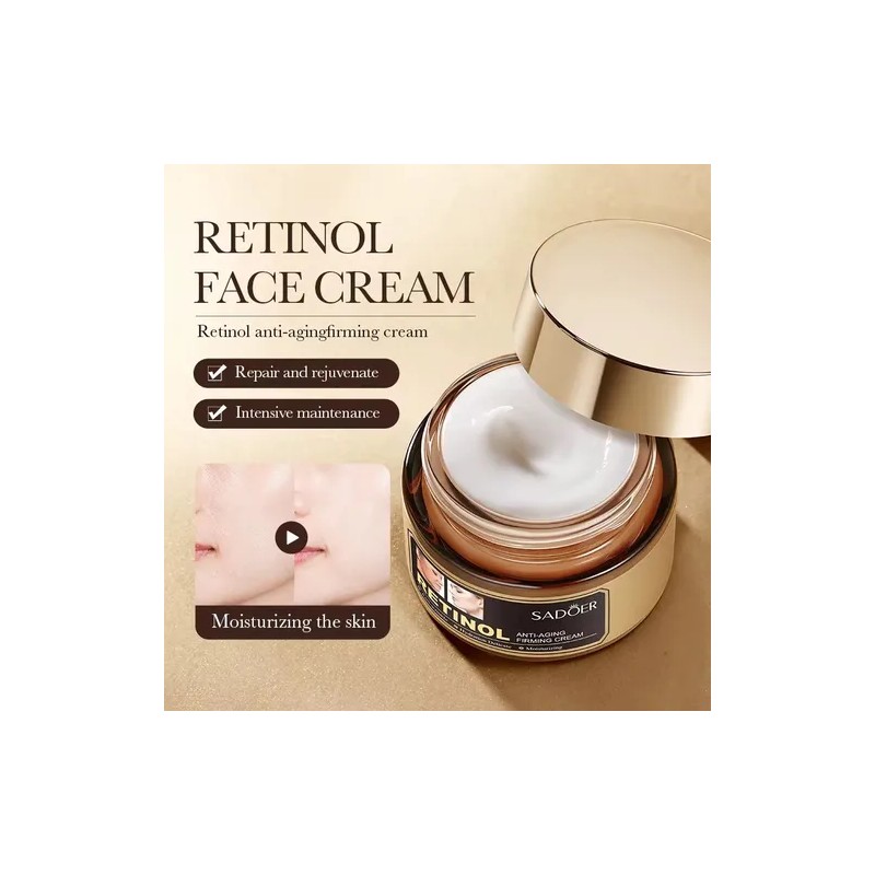 Crema Facial Rejuvenecedora, Retinol, Hidratación