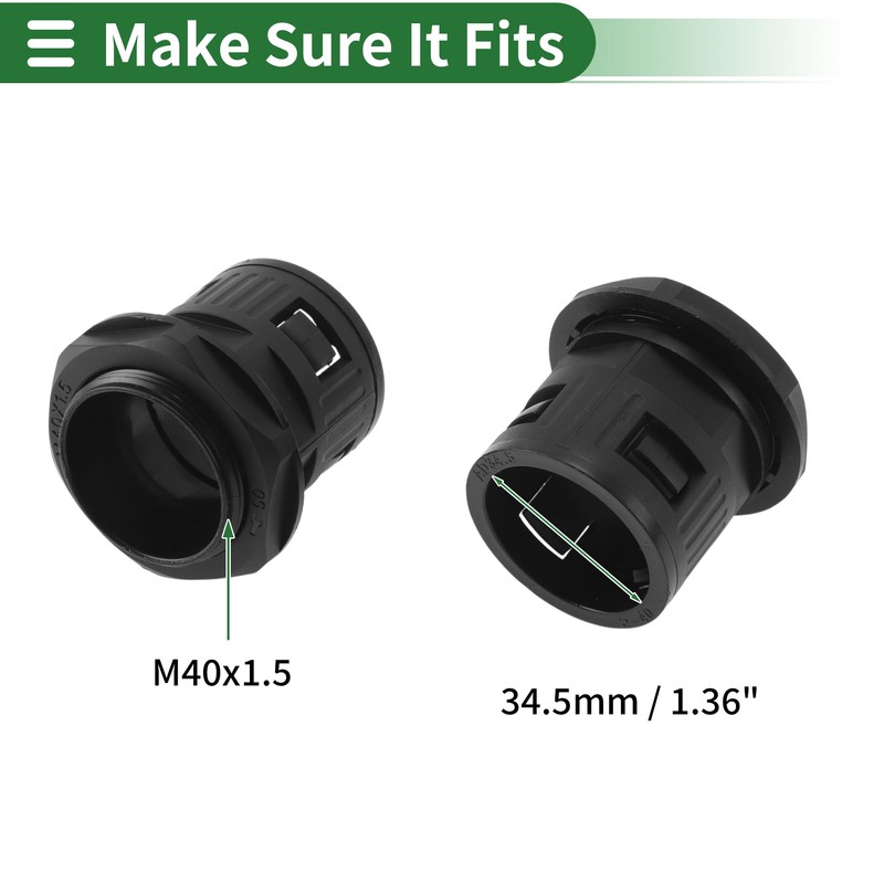 Partuto M40x1.5 Cable Glands 34.5mm / 1.36" Bellows Quick Connector