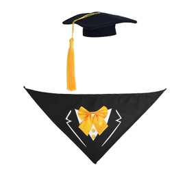 Graduation Porch Goose Outfit, Graduation Hat and Bandana Scarf Costume Set for 23" & 17" Plastic and Cement Lawn Goose Statue Grad Clothes for Patio Yard Garden Art Decoration