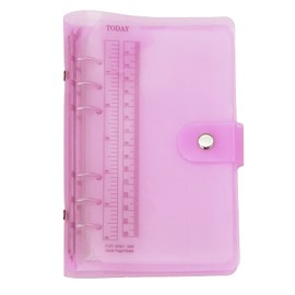 A6 A5 6-Holes Colorful PVC Cover Round Ring View Binder with Snap Button Closure File Folder (Rosebloom, A6 Combo)