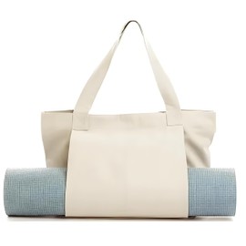 Yoga Bag with Yoga Mat Carrier, Large Pilates Tote Bag with Pocket Canvas Shoulder Bag for Gym, Pilates, Office, Travel, Beach.