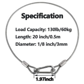 Lsqurel 5 Pack Stage Light Safety Cable Stainless Steel Security Wire for Lighting, Luggage, Garage Goor, Camera