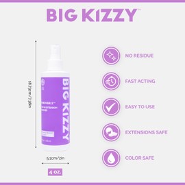Big Kizzy Tape in Extension Remover Spray (8oz) + Double Sided EXTRA Hold Hair Extension Tape (72 Tabs)