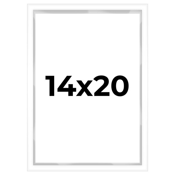 14x20 Shadow Box White Contemporary Frame - Interior Size 14x20