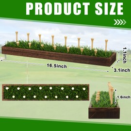 Simgoing 2 Pieces Golf Ball Display Rack Floating Shelf Solid Wood Shelf Rack Wall Mounted Golf Ball Holder up to 15