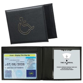Ketayle Disabled Badge Holder Wallet | PU Soft Leather Badge & Timer Parking Permit Cover, Blue Badge Holder Wallet for Car, Disability Parking Badge Cover Holder