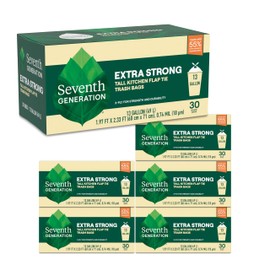 Seventh Generation Extra Strong Tall Kitchen Trash Bags 13 Gallon Pack of 6 30 count