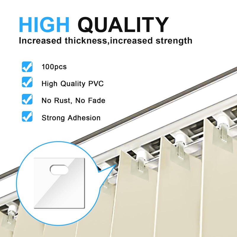 Anyongora 100 PCS Vertical Blind Repair Tabs,Clear Vertical Blinds Repair