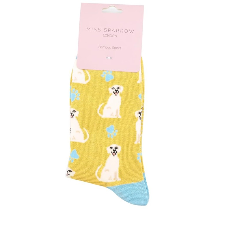 MISS SPARROW Labrador Socks Yellow Super Soft Breathable Bamboo Blend