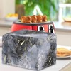 Yatixapu Toaster Cover 4 Slice, Gray Marble, Waterproof Polyester, Drawstring