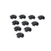 10x End Cap/Insert Cap for Airline Rail Round Shape, Black,