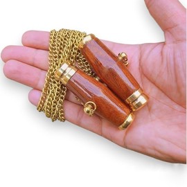 ANTIQLICIOUS Pair of Couples Kaleidoscope Wood & Brass Pendant Kaleidoscope for Your Love Oneby Art Gift Decor