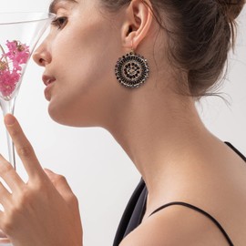 Pearl Earrings for Women Summer Pearl Crystal Glass Beads Dangle Bohemia Beach Statement Earrings Glass No Gemstone, Copper, No Gemstone