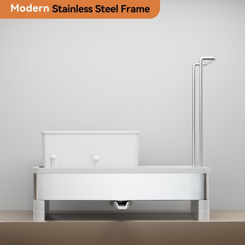 Laveshop Sponge Holder for Kitchen Sink, Rustproof Stainless Steel Sink