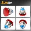 STARELO 22mm Momentary Push Button Switch Mushroom Head,Stainless Steel Metal